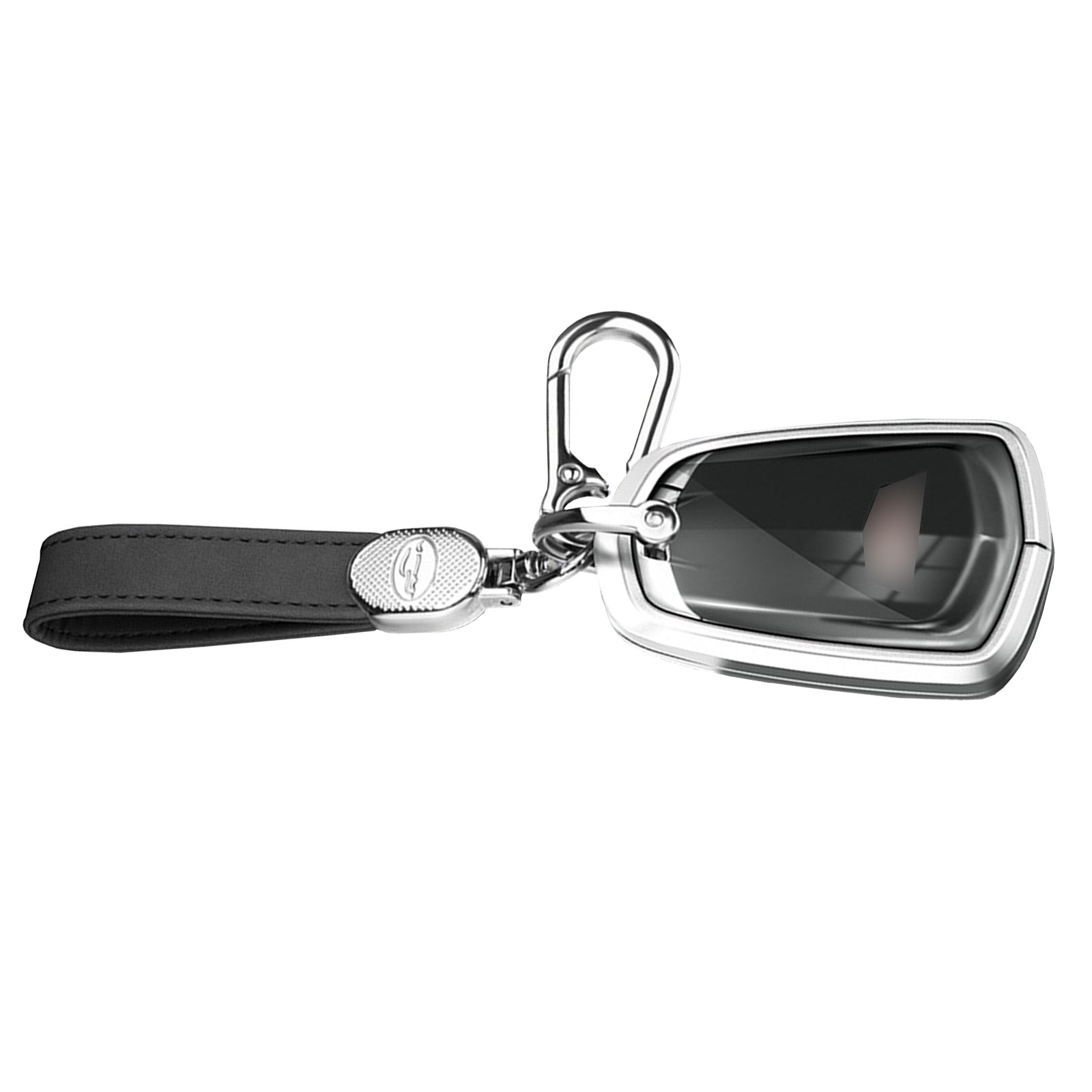 Aluminum Alloy TPU Silvery Car Key Case Cover With Buckle For Cadillac