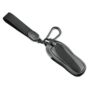 Aluminum Alloy TPU Silvery Car Key Case Cover With Buckle For Porsche Cayenne