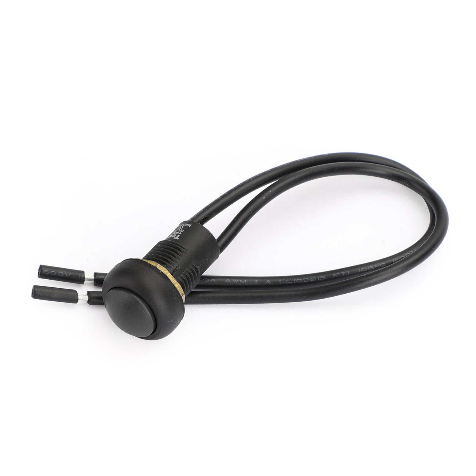 1Pcs Waterproof Momentary Reset ON/OFF Push Button Round Switch with Wire Black