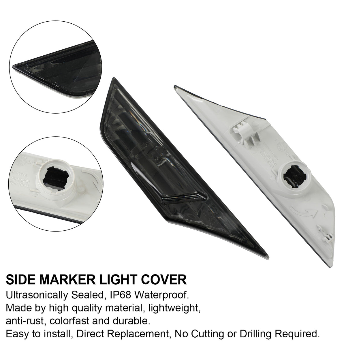 Side Marker Lamp Turn Signal Light Housing for Honda Civic 2016-2021 Smoked