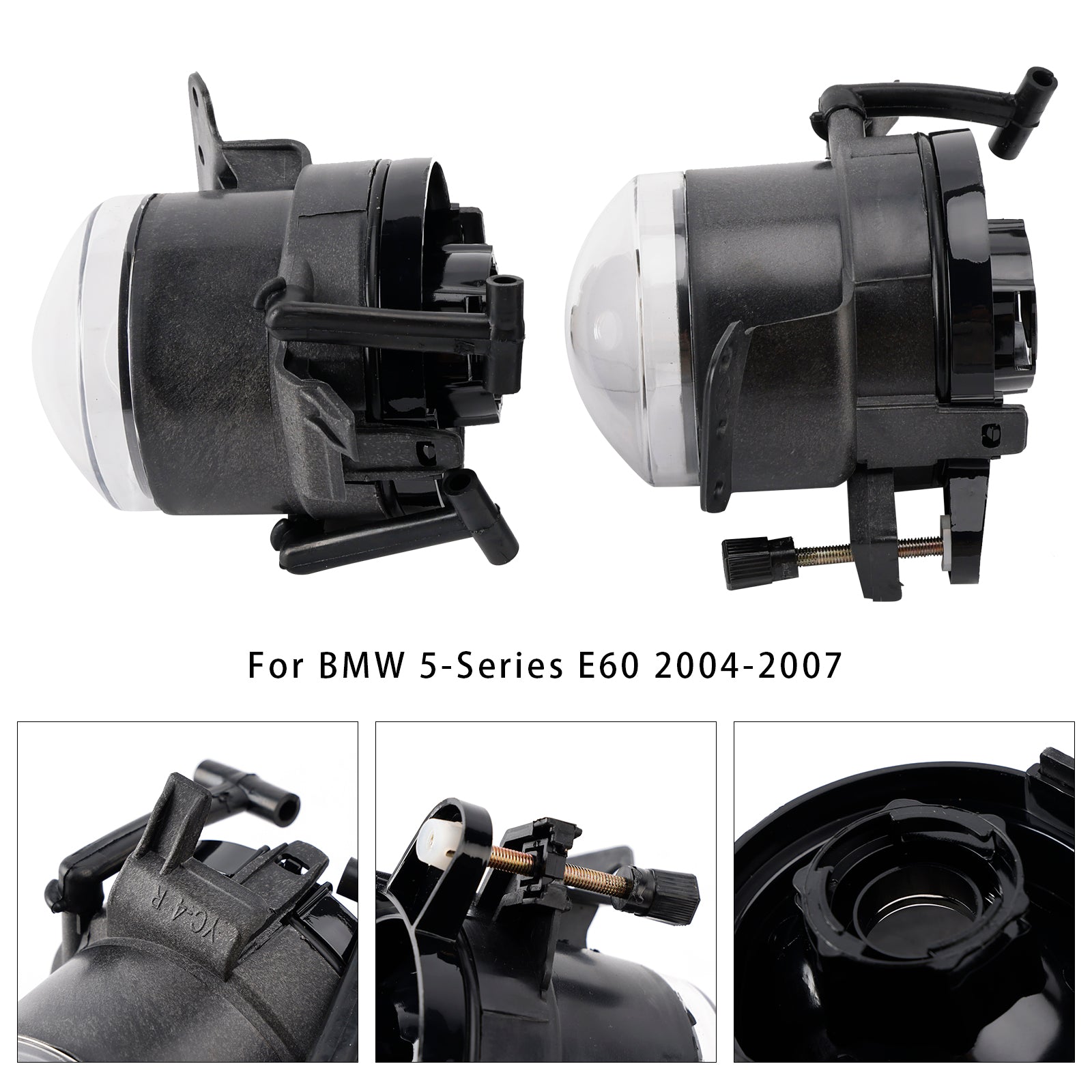 2004-2007 BMW E60 5-Series Pair Front Bumper Fog Light Lamp Bulb Housing