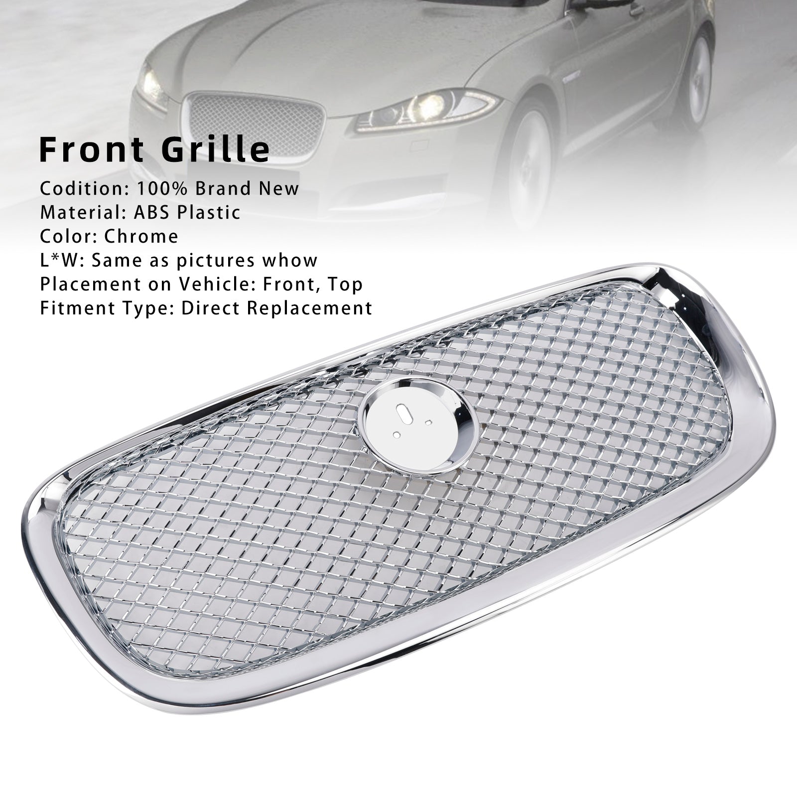 2012 2013 2014 2015 Jaguar XF XF-R Style Front Bumper Grill Grille Chrome