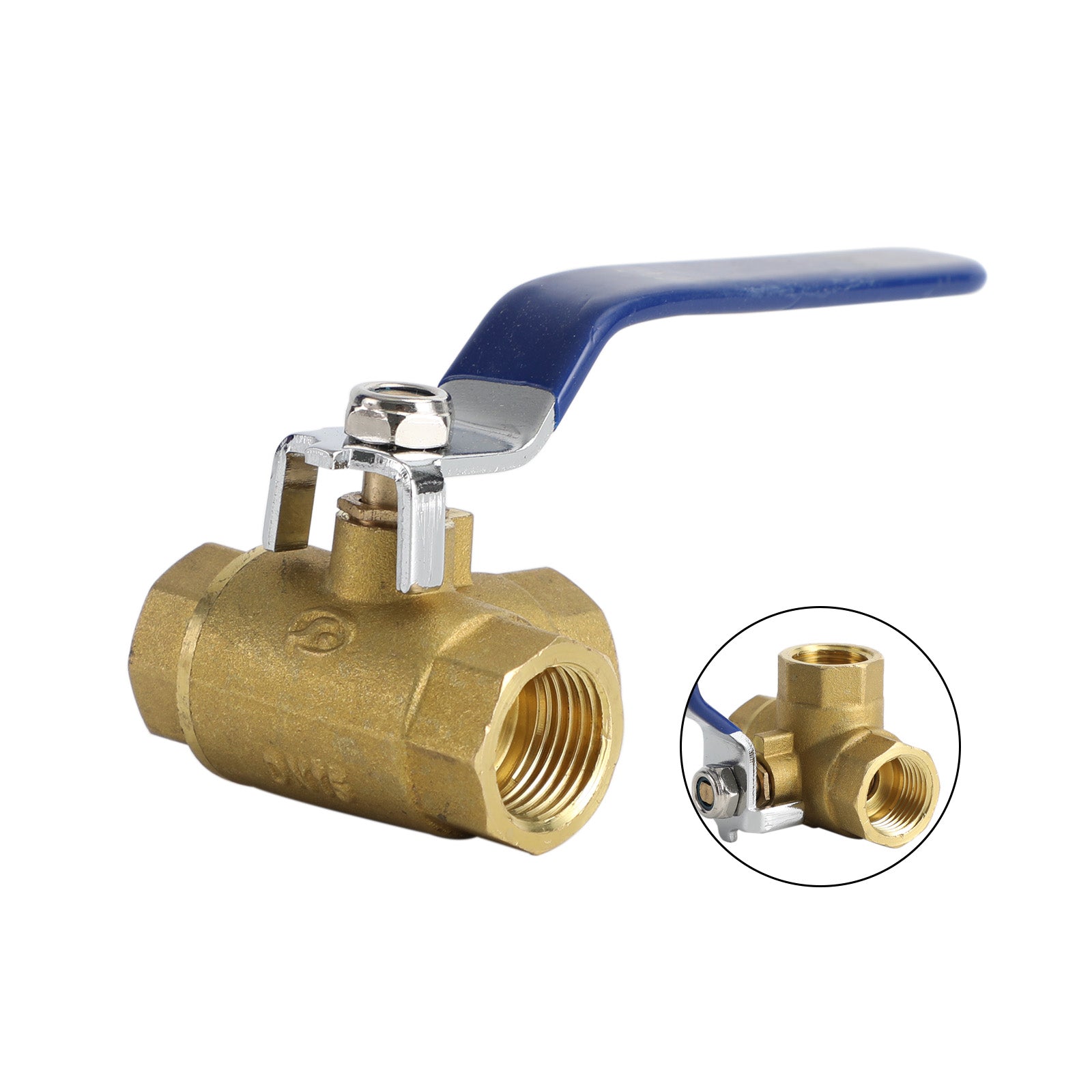 G1/2" 3 Way Ball Valve Three T Port Brass Female Type For Water Oil And Gas