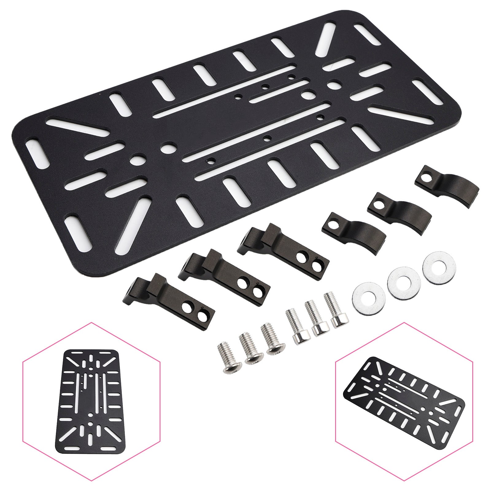 Universal Symmetrical Side Saddlebag Mounting Bracket Kit Black For Motorbike