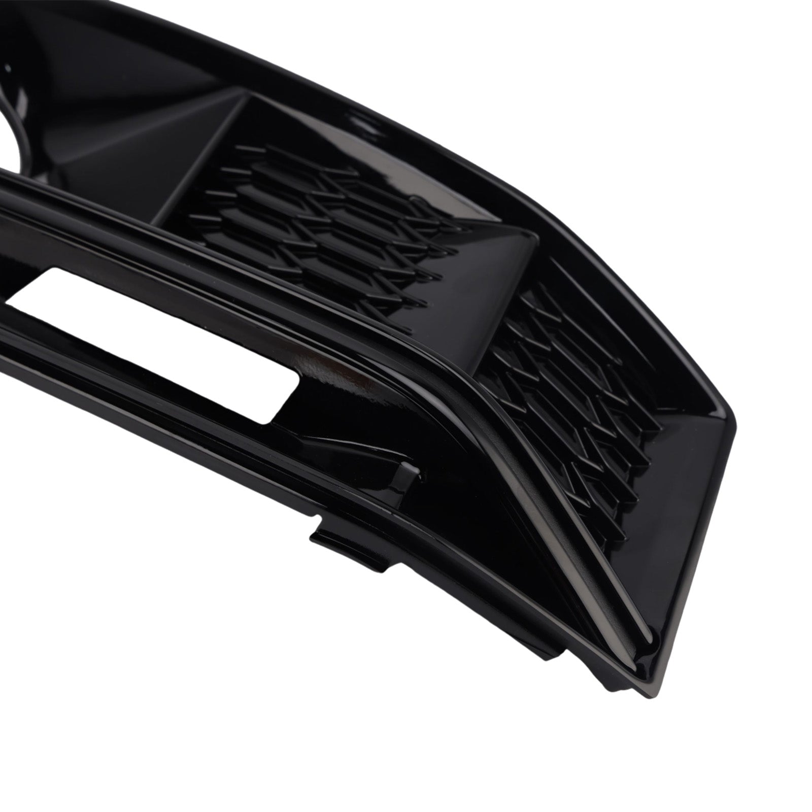 2016-2019 Audi A4 B9 S4 2PCS Black Front Bumper Foglight Grille Grill