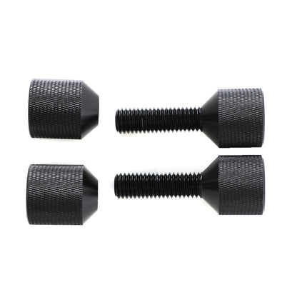 1-1/8" Two Hole Pins Small Aluminum Knurled W/ Removable Threads Black