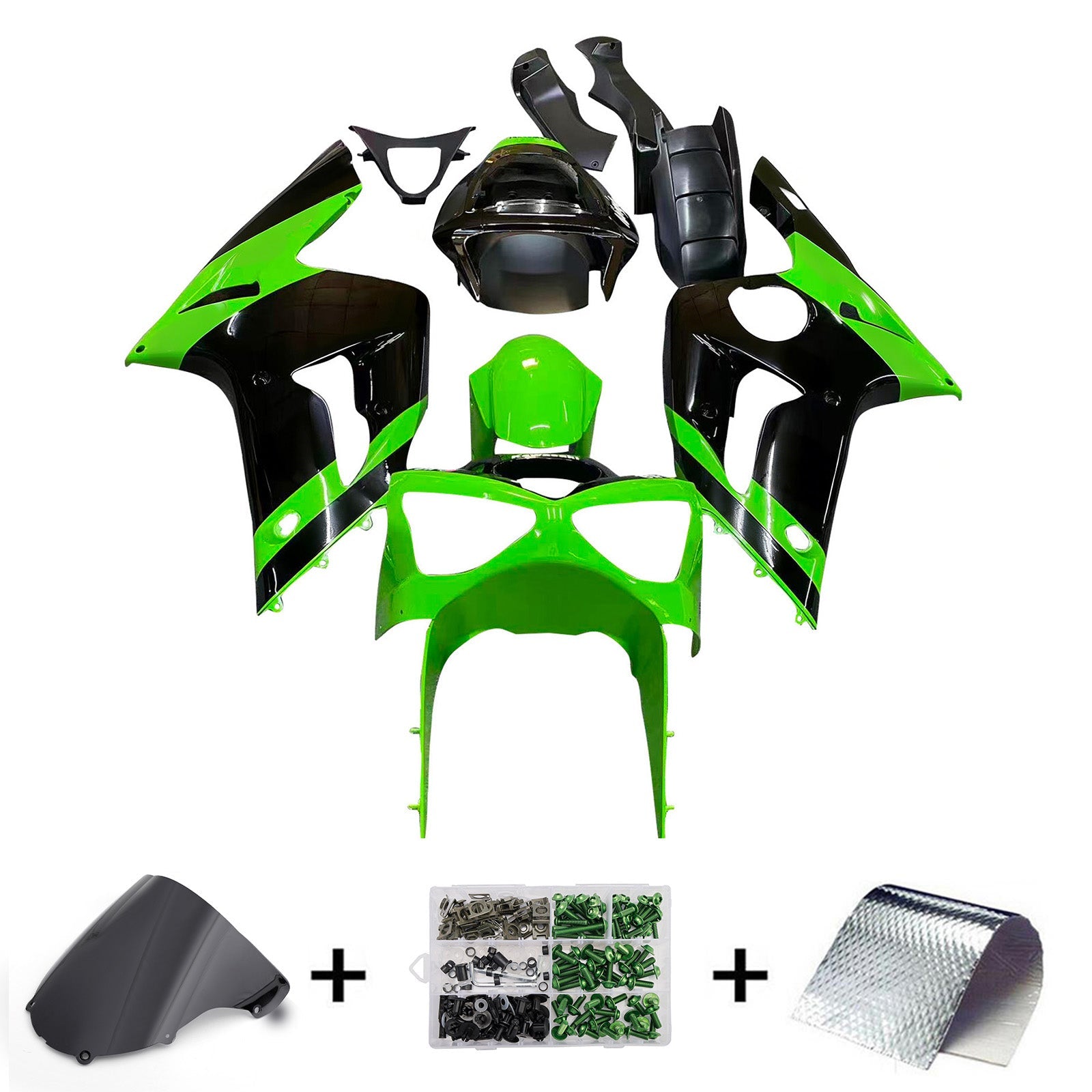 Injection Fairing Kit Bodywork Plastic ABS fit For Kawasaki ZX6R 2003-2004