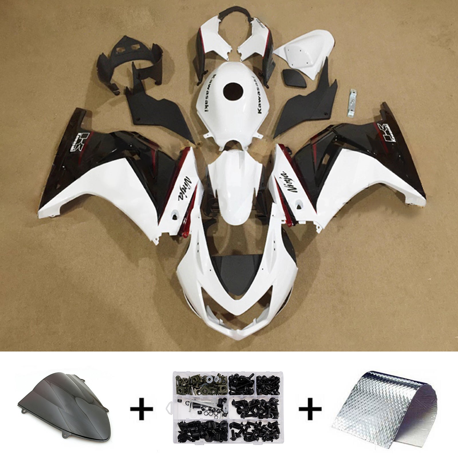 Injection Fairing Kit Bodywork Plastic ABS fit For Kawasaki EX250 Ninja250R 2008-2012