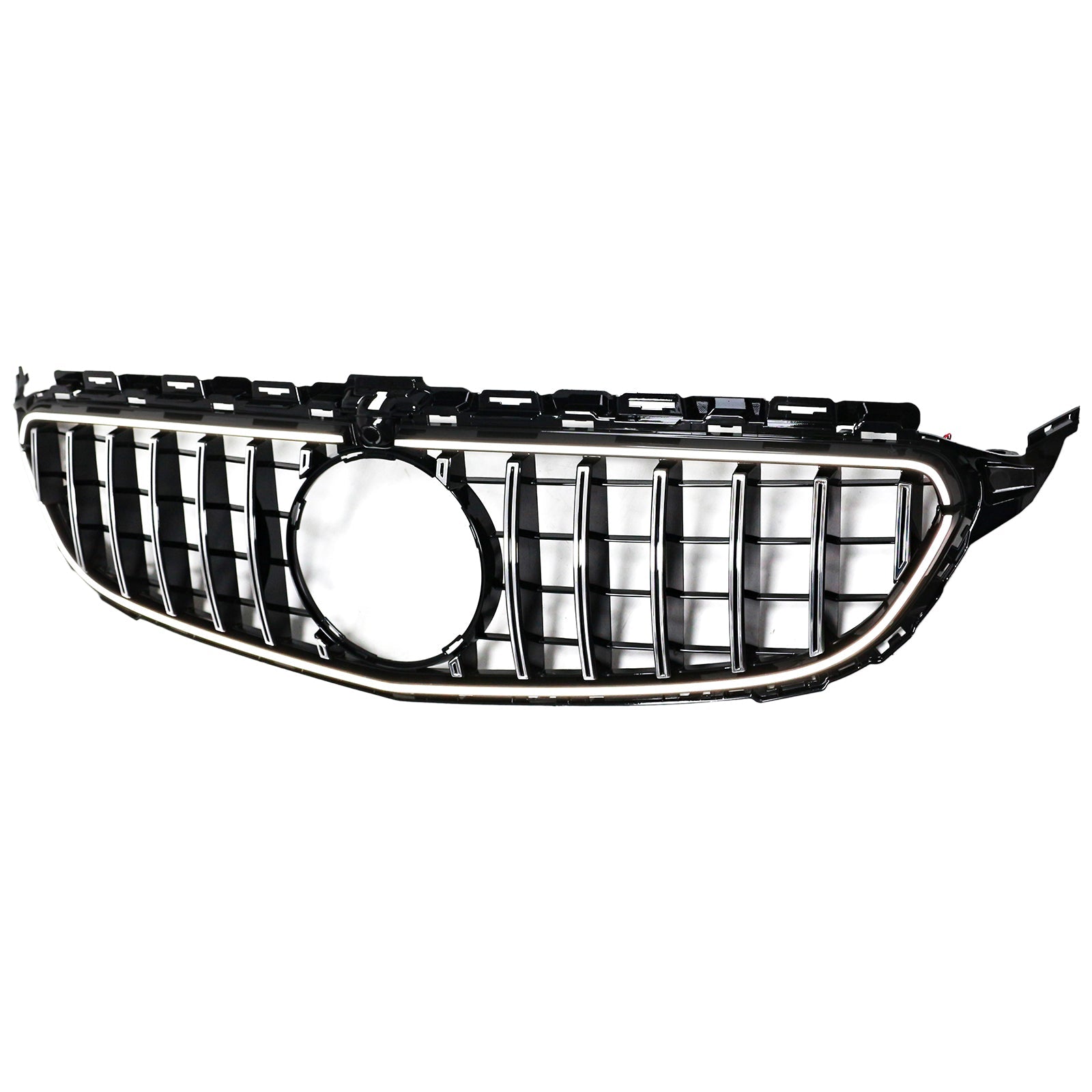 2015-2021 Mercedes W205 C250 C300 W/LED Chrome Front Bumper Grill Grille