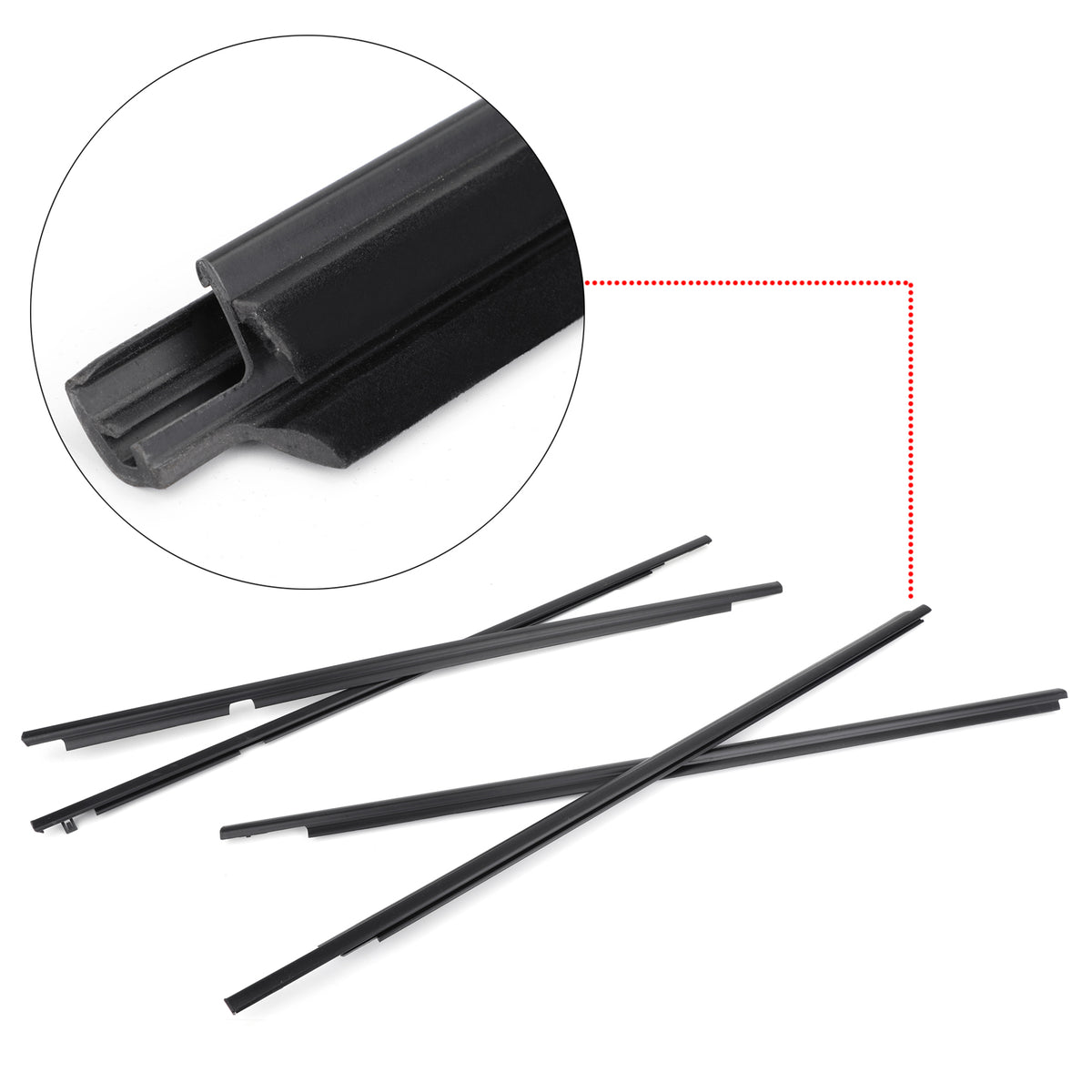 4PCS 75722-60080 Weatherstrip Window Belt Moulding Fits For LEXUS GX470 2003-2009