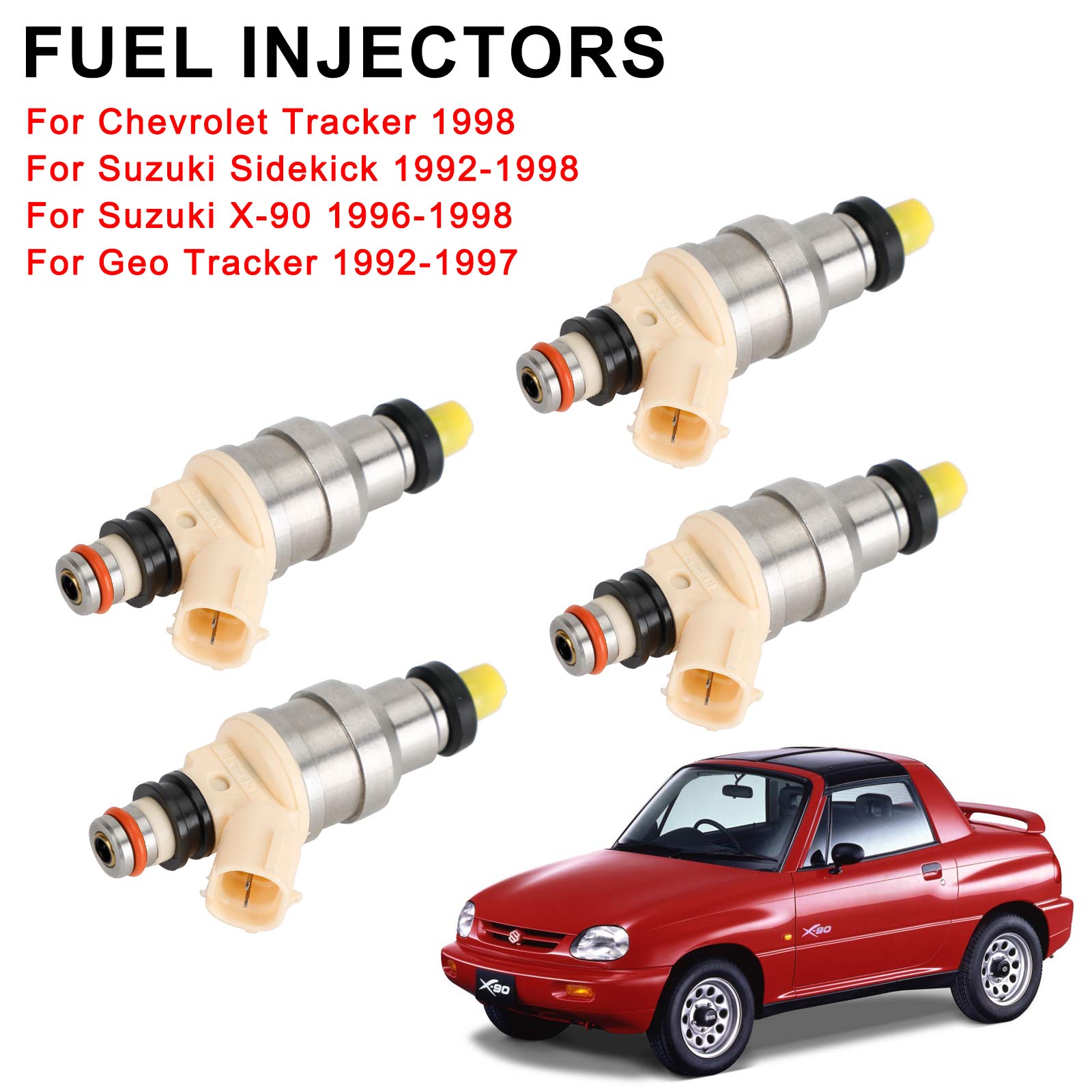 4PCS Suzuki Sidekick X-90 1.6L Fit Chevy Tracker Fuel Injectors INP-470