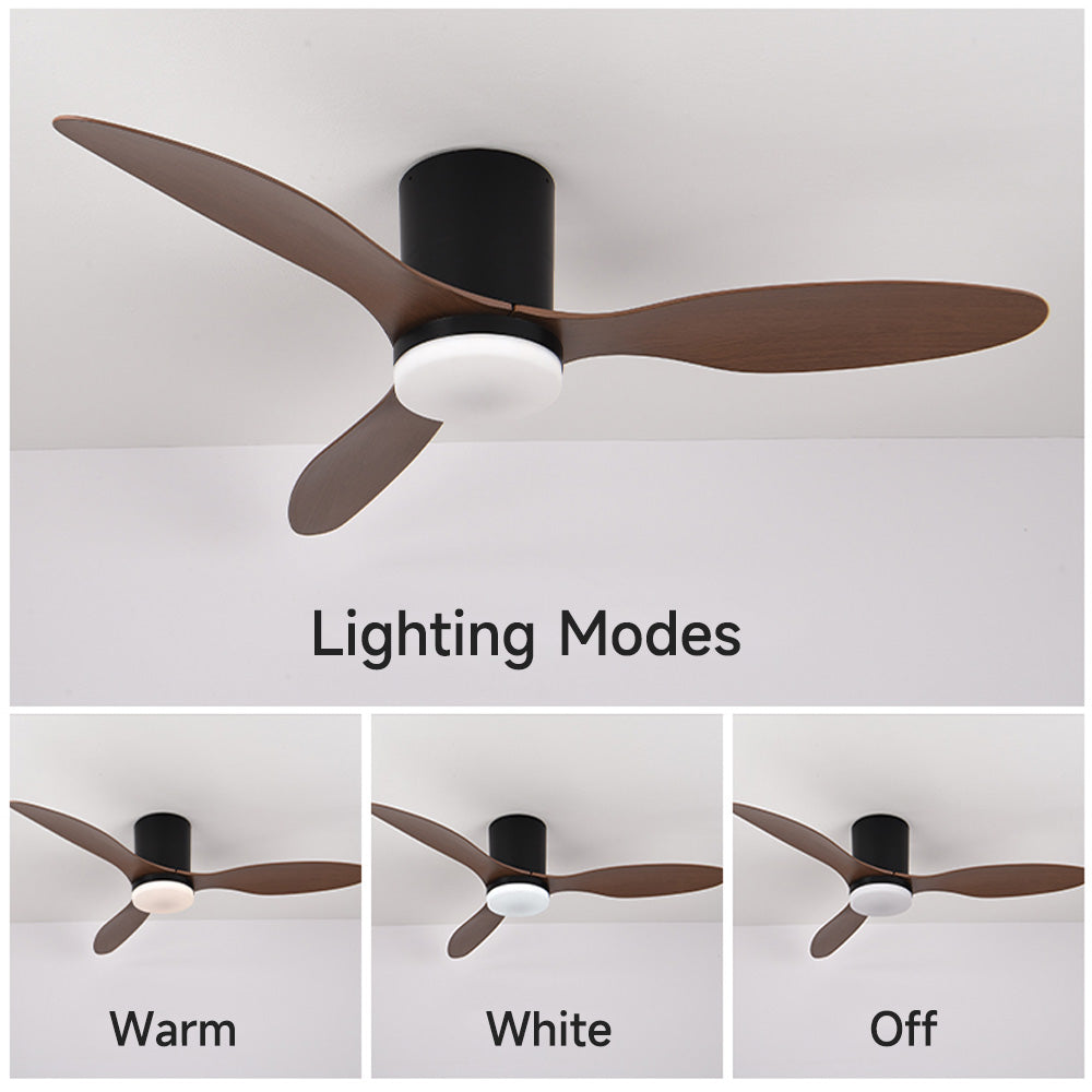 Dimmable LED DC Motor 42” Profile Ceiling Fan with Lights Remote/App Control