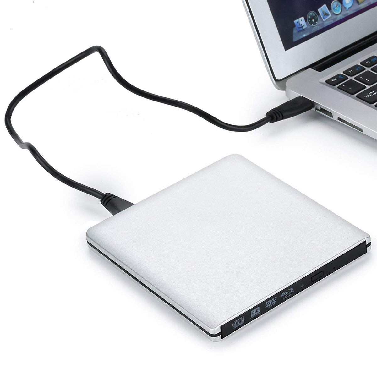4K Read UHD Burner External USB 3.0 Super Slim DVD RW BD Recorder Drive Silver