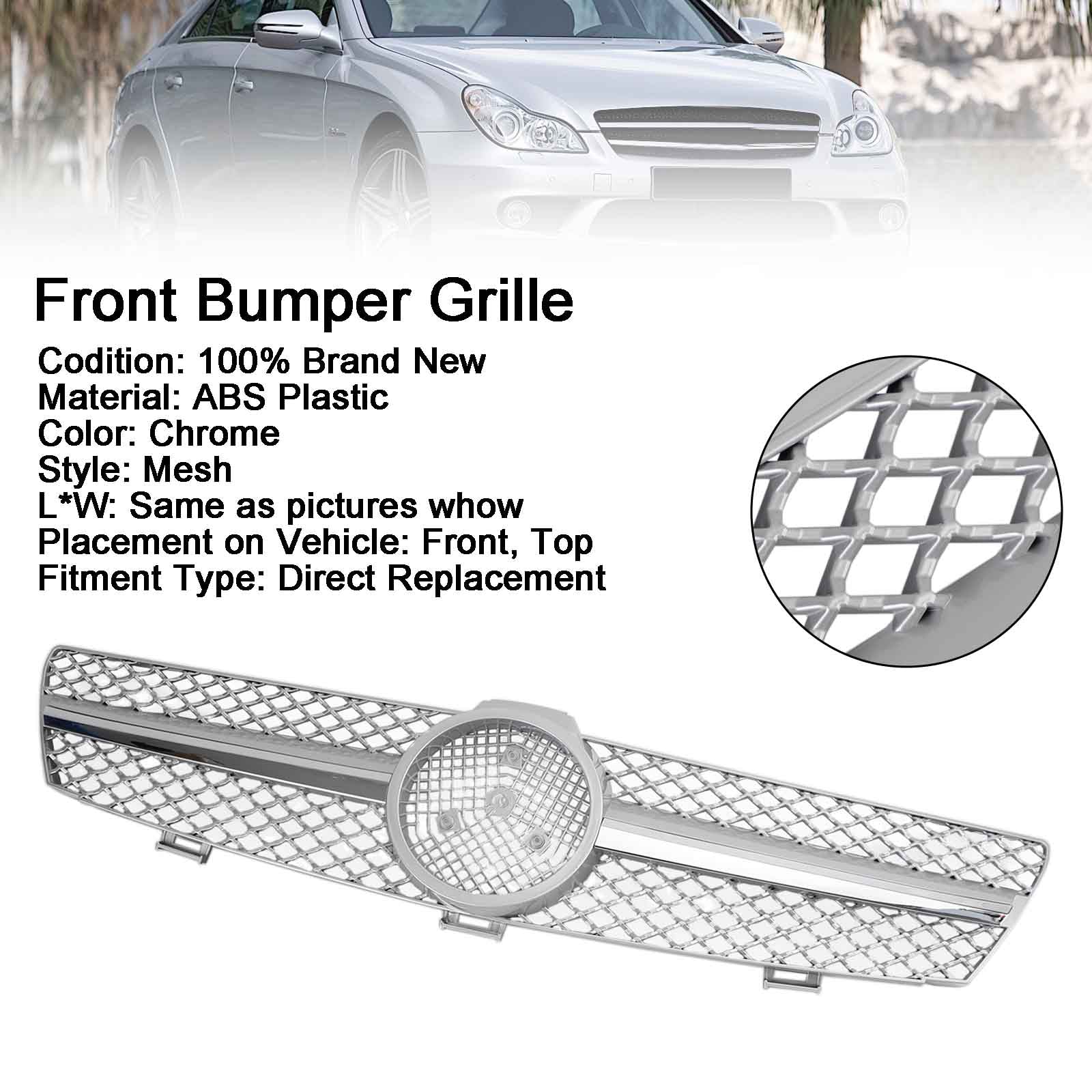 2005 2006 2007 2008 Mercedes Benz W219 CLS350 CLS500 CLS550 Front Bumper Grill Grille