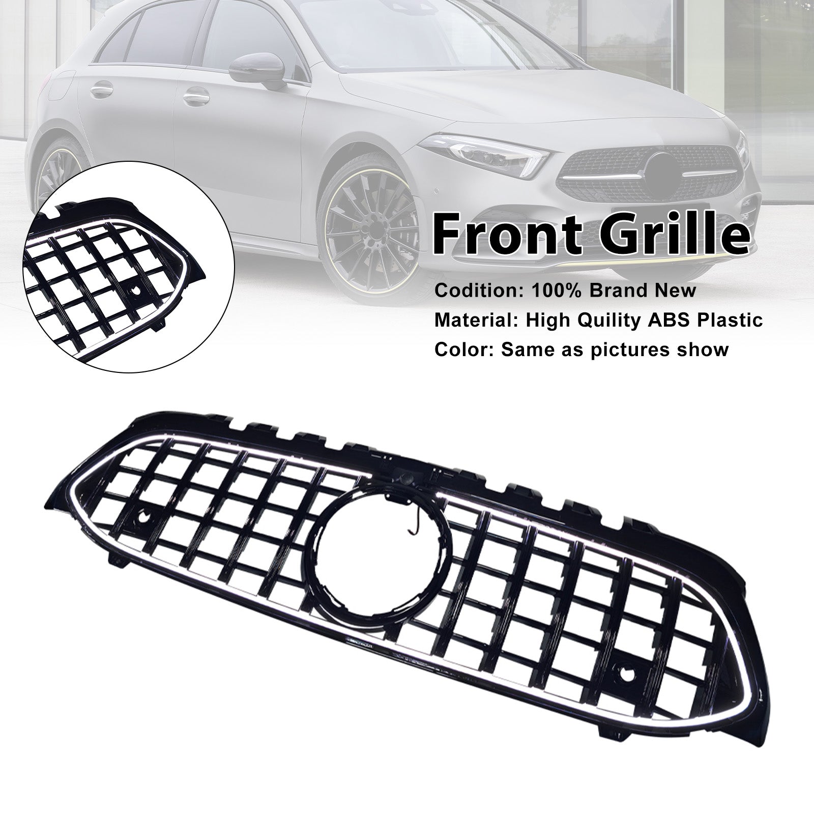 2019-2023 Fit Mercedes Benz A-Class W177 GT Style Front Bumper Grille Grill