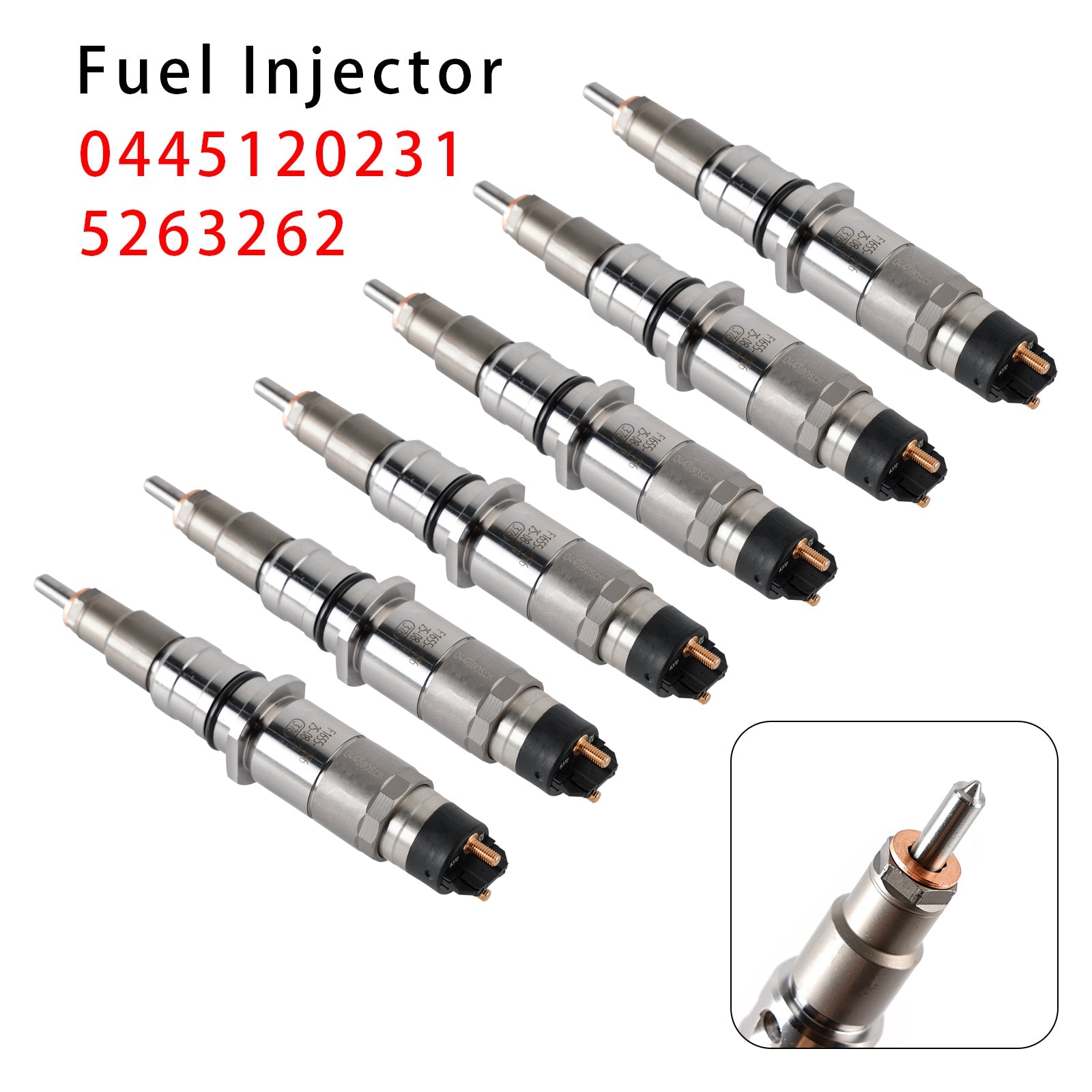6Pcs Fuel Injector For Komatsu PC200-8 Cummins Engine QSB6.7 0445120231 5263262