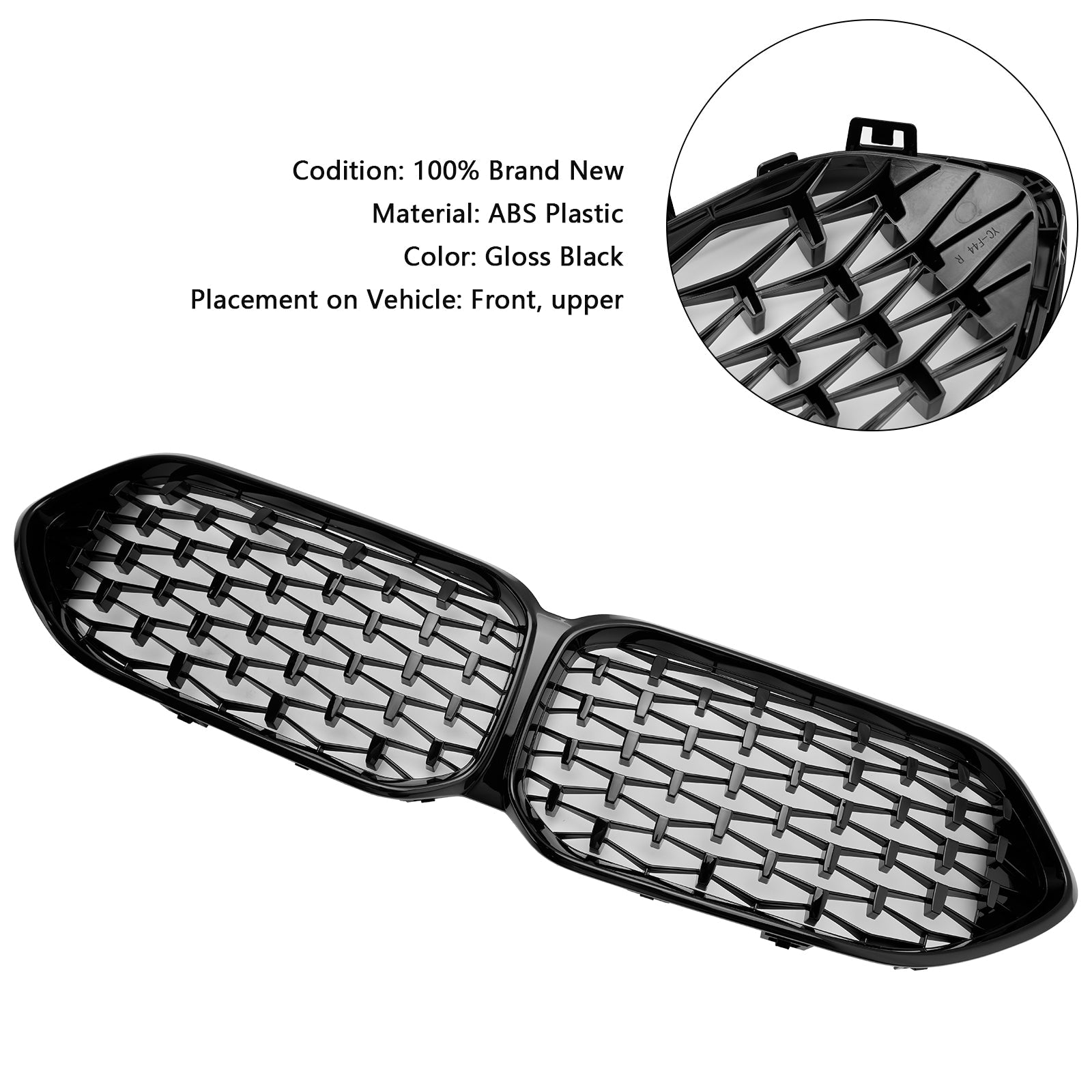 2020-2023 BMW 2 Series F44 Coupe M Diamond Gloss Black Front Grille Grill 51135A39378 51138080494