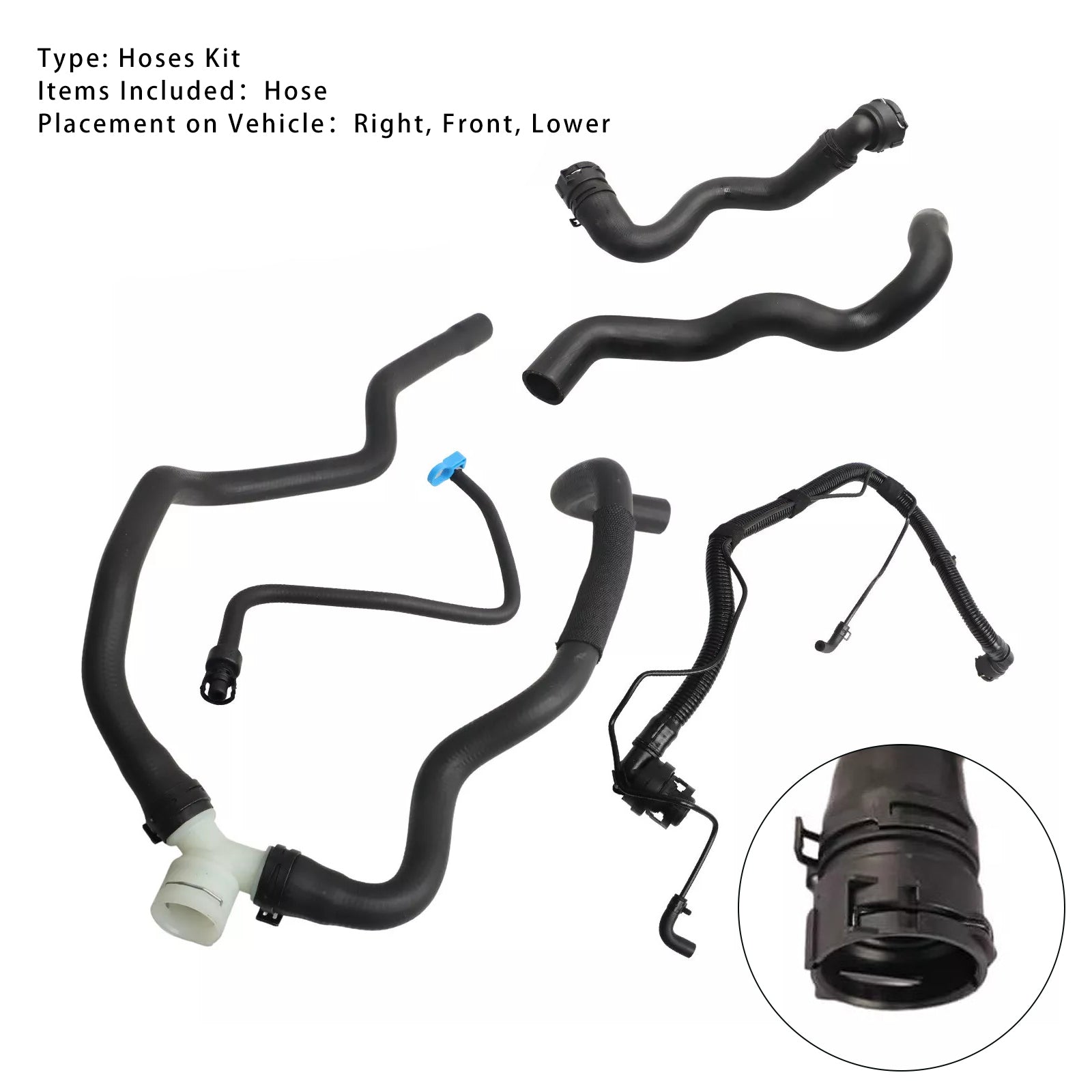 2016 Chevrolet Cruze Limited 1.4L Radiator Coolant Lower Hose Kit 13251447 13251435