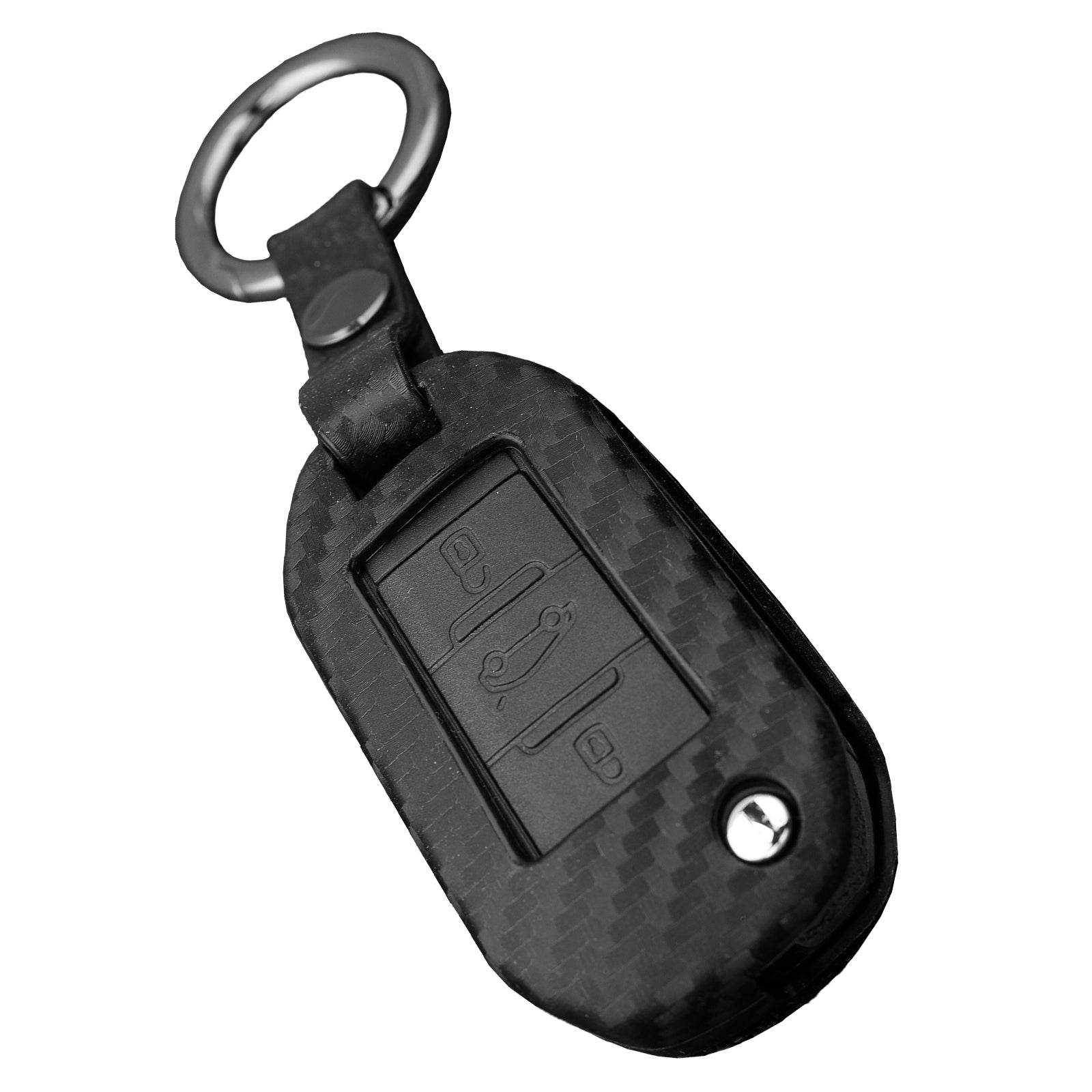 Leather Silicone Car Key Case Cover With Buckle For Peugeot