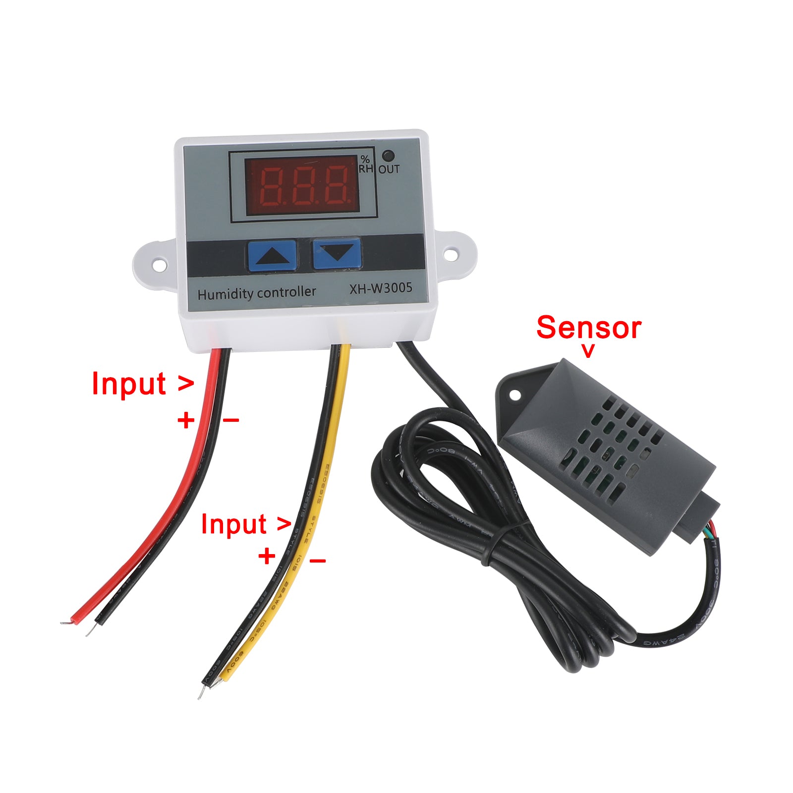 XH-W3005 12V 24V 110-220V Digital Humidity Controller Hygrometer Switch, 12V 120W