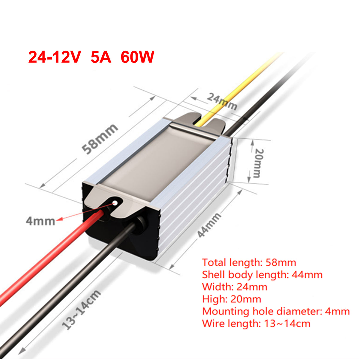 24V To Dc 12V 5A Waterproof Converter Step Down Volt Module Power Supply