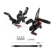 CNC Aluminum Rearsets Footpegs Black Fit for Kawasaki Z900 Z 900 2021 2022