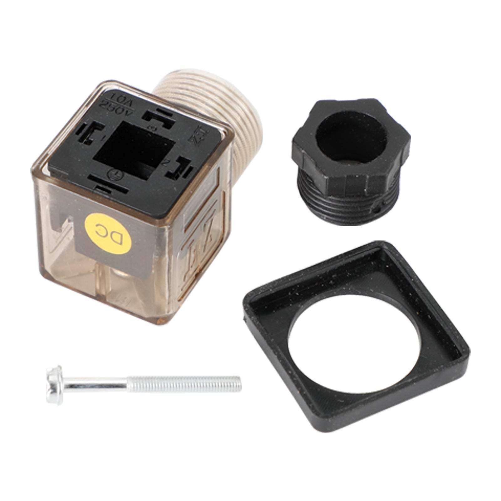 5Pcs Transparent Solenoid Valve Coil 4 Pin Plug Connector Voltage Accessories