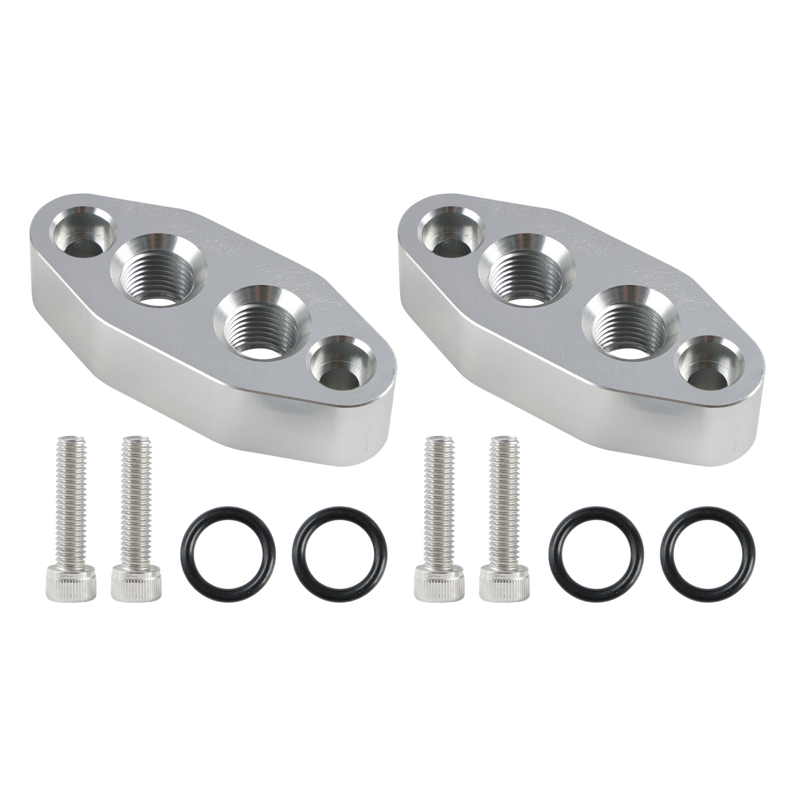 2 Pack Oil Cooler Adapter -6AN ORB Oring In/Out Port Plate LS1 LSX LS3 LS LS2