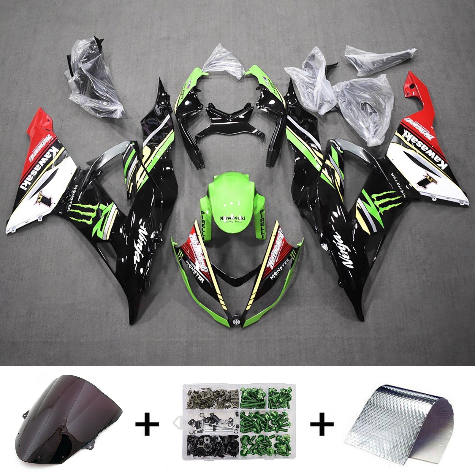 Injection Fairing Kit Bodywork Plastic ABS fit For Kawasaki ZX6R 636 2013-2018