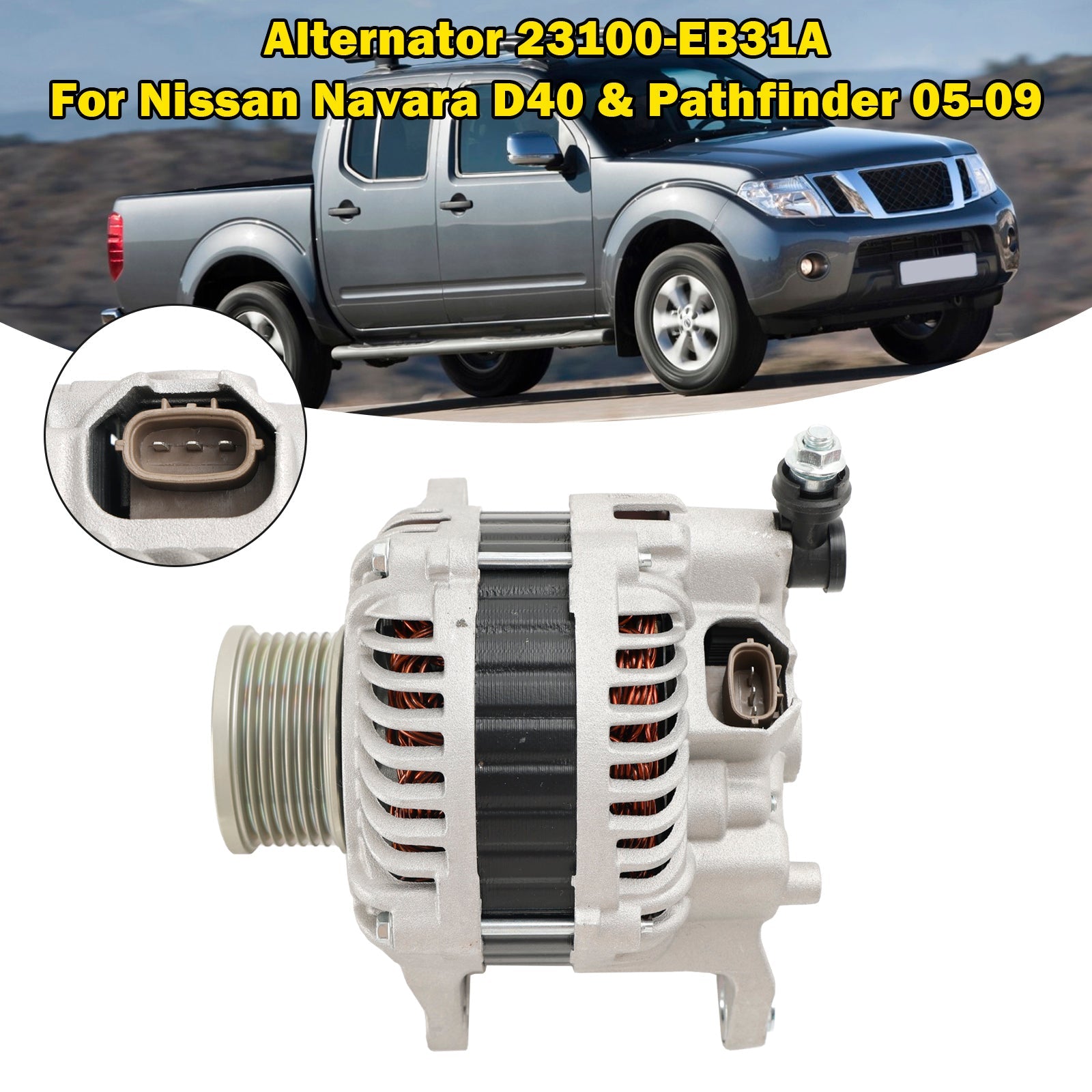 Alternator 23100-EB31A For Nissan Navara D40 Pathfinder 2.5 dCi R51 2005-2009