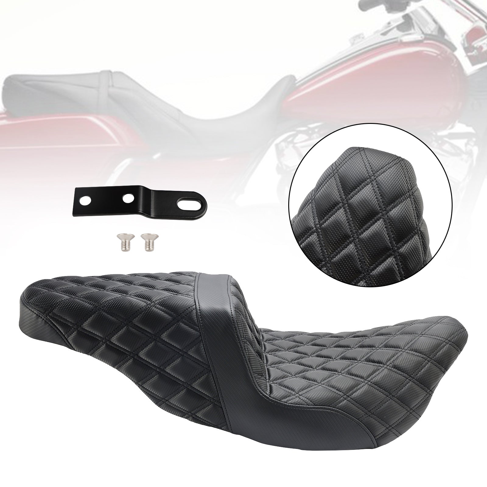 2014-2016 Electra Glide Ultra Classic Low FLHTCUL Replace Front Rear Driver Passenger Seat Black