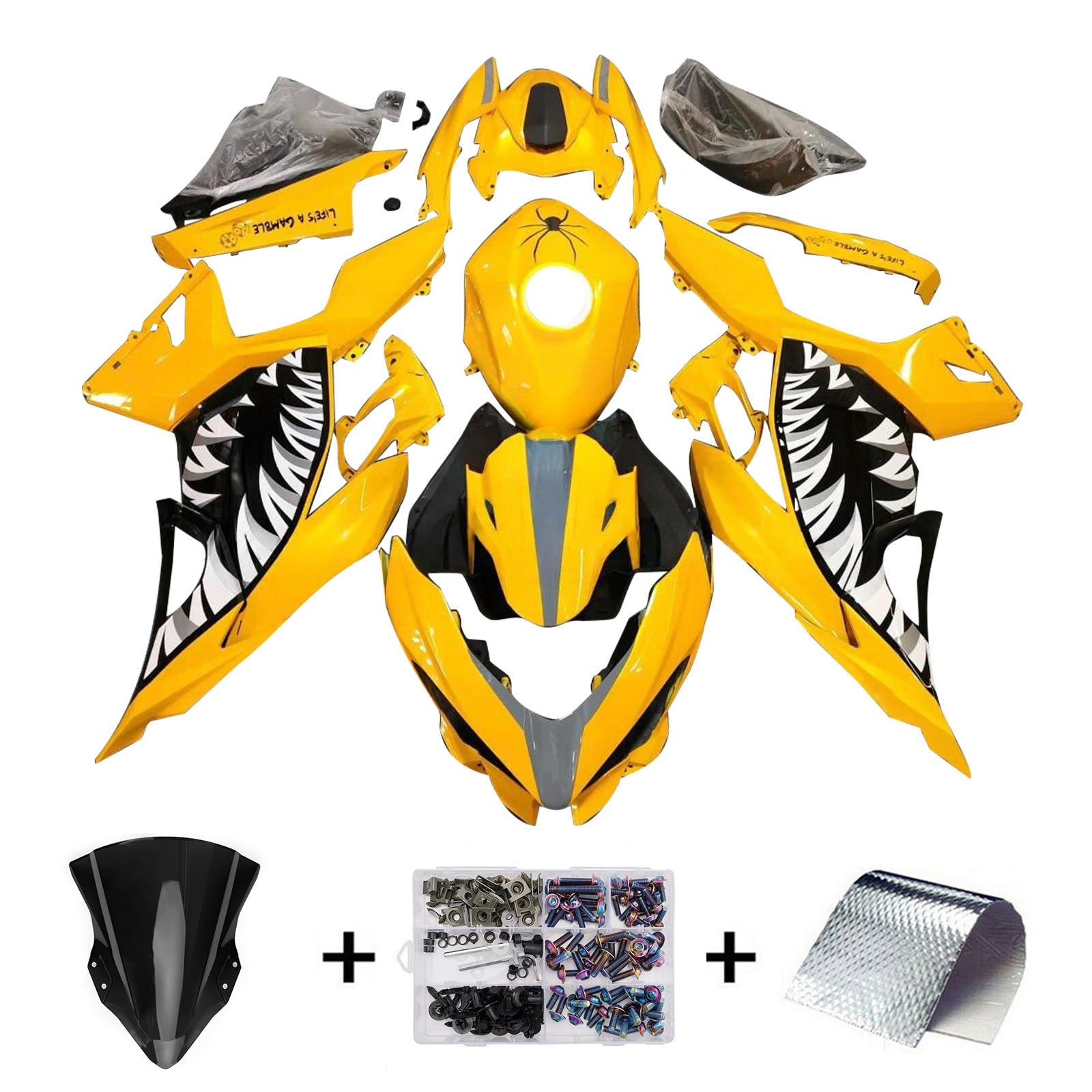Injection Fairing Kit Bodywork Plastic ABS fit For Kawasaki EX400 Ninja400 2018-2024
