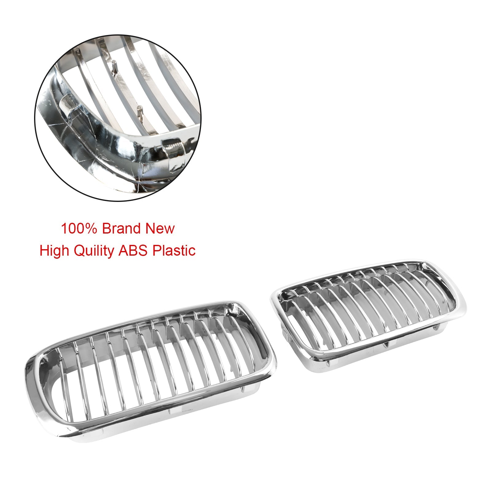 BMW 7 Series E38 1994-2001 Chrome Front Kidney Grill Grille 2PCS