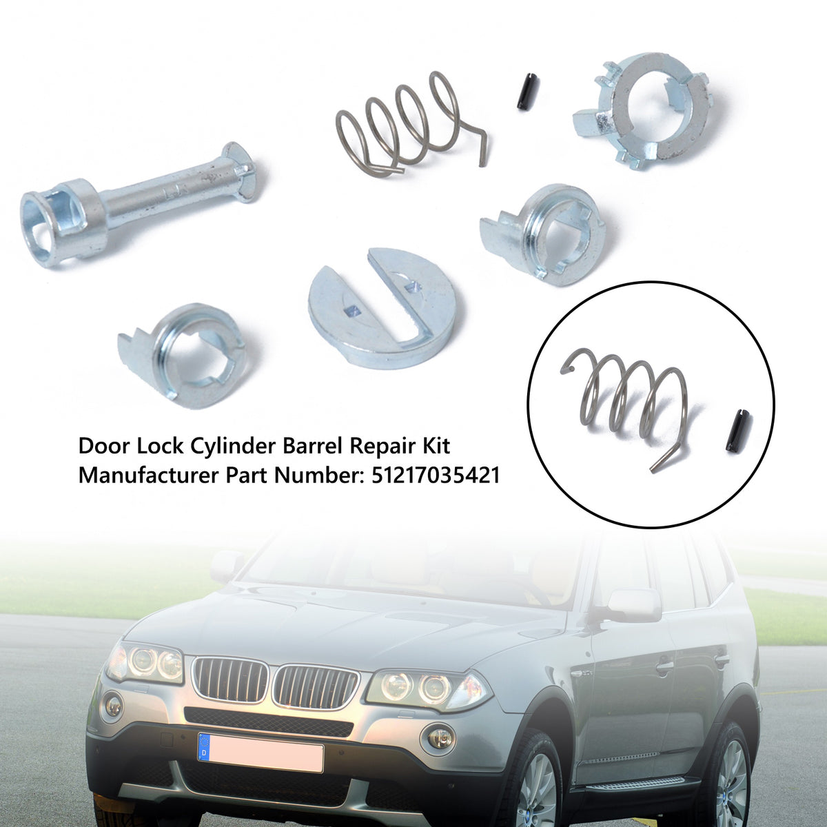 2004-2010 - BMW X3 (E83) 2.5i 3.0i 3.0si L/R Door Lock Cylinder Barrel Repair Kit 51217035421 Generic