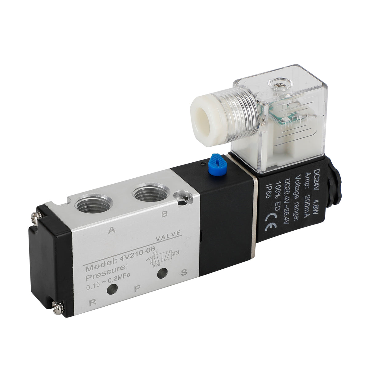 4V210-08 5 Way 2 Position Dc 24V Pneumatic Electric Solenoid Air Valve