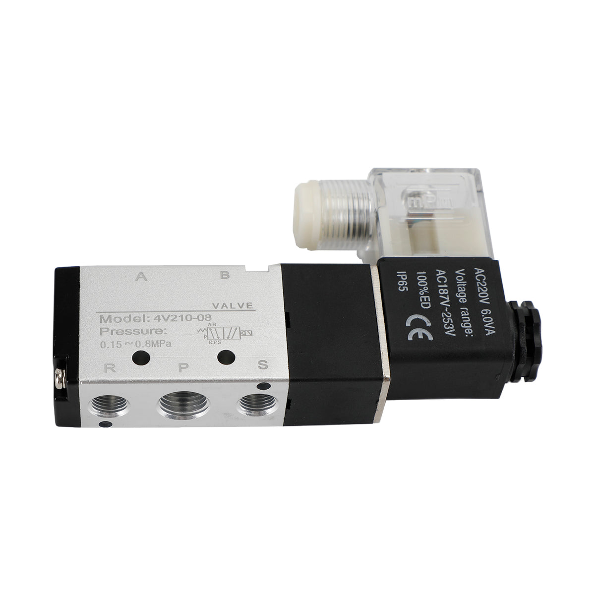 4V210-08 5 Way 2 Position Ac 220V Pneumatic Electric Solenoid Air Valve