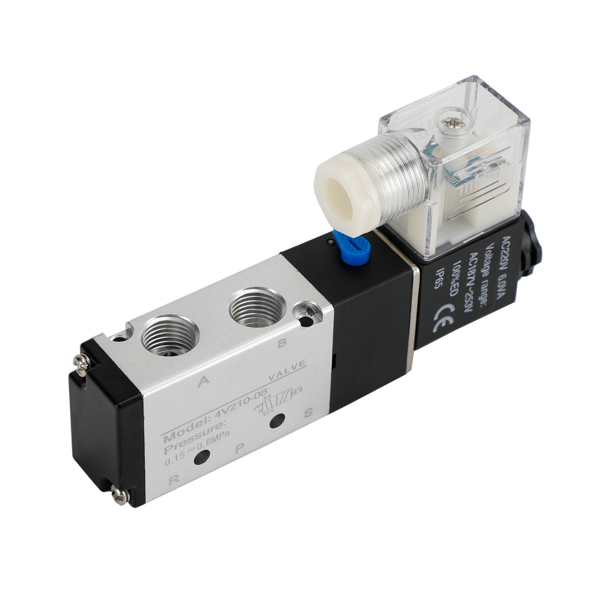 4V210-08 5 Way 2 Position Ac 220V Pneumatic Electric Solenoid Air Valve