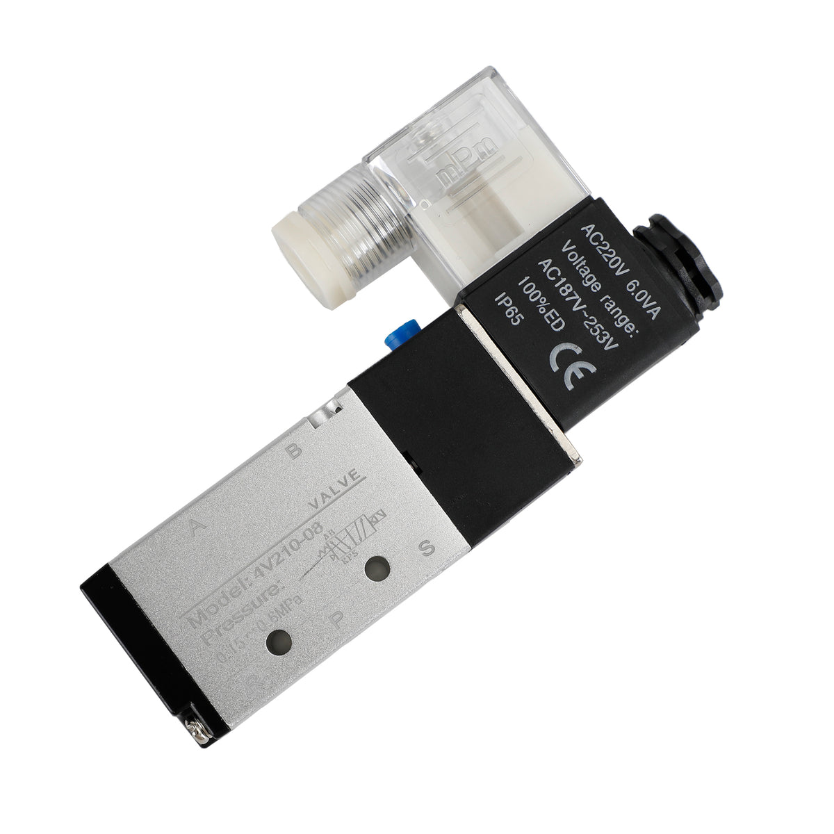 4V210-08 5 Way 2 Position Ac 220V Pneumatic Electric Solenoid Air Valve