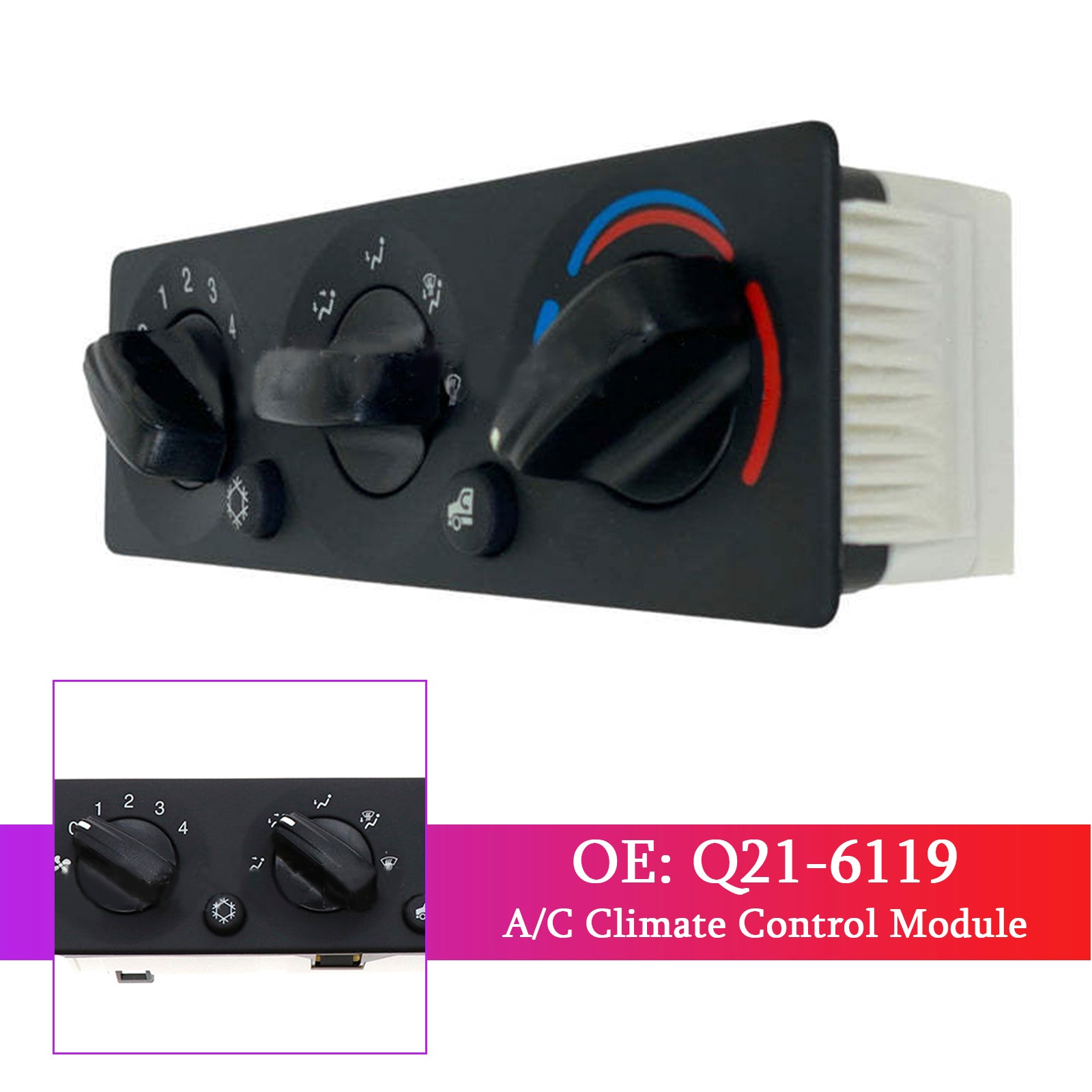 Peterbilt Truck A/C Climate Control Module Panel Q21-6119