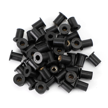 M5 Rubber Well Nuts Wellnuts for Fairing & Screen Fixing Pack of 50 - 10mm Hole