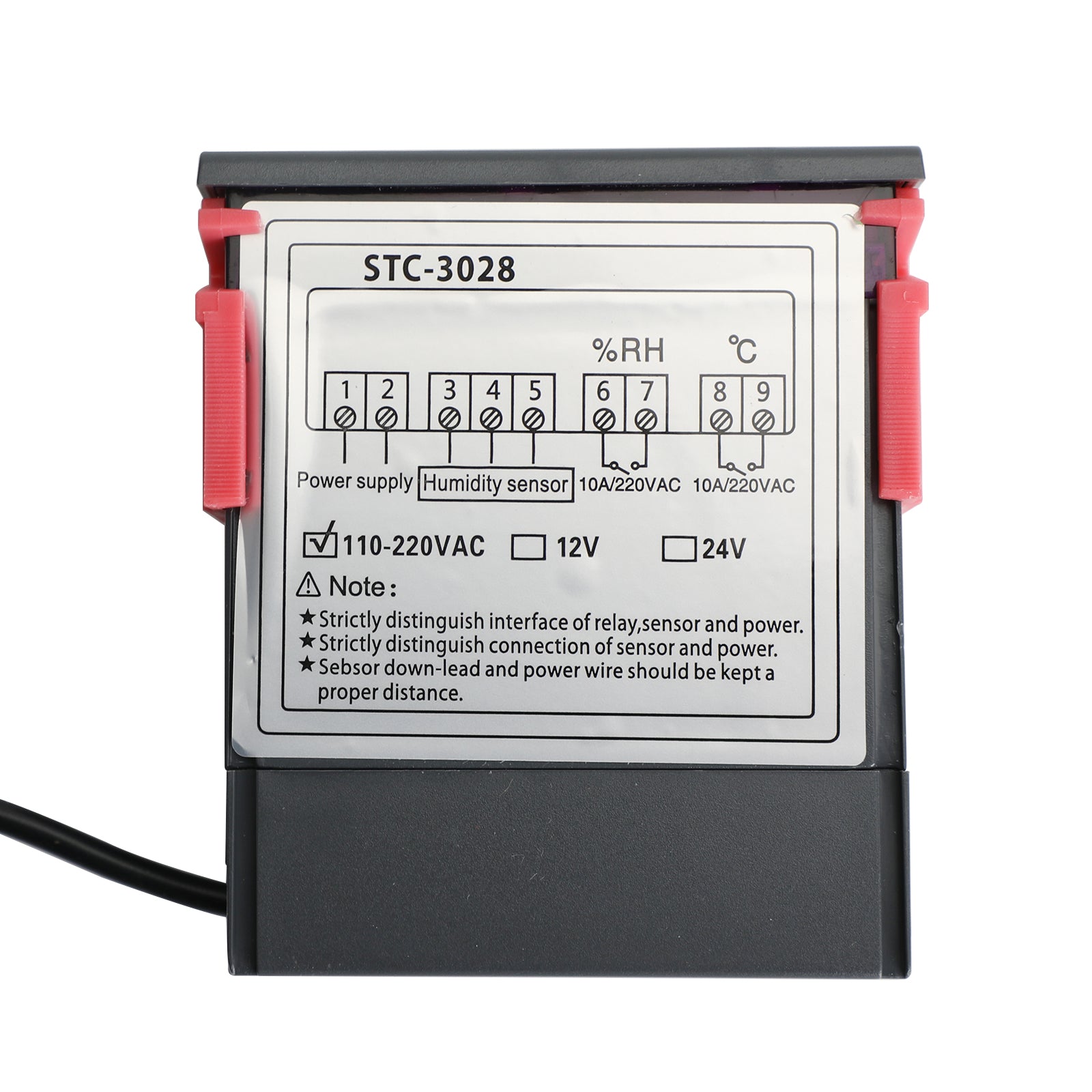 STC-3028 Dual Display Digital Temperature Humidity Controller Thermostat+Probe, AC110V-220V