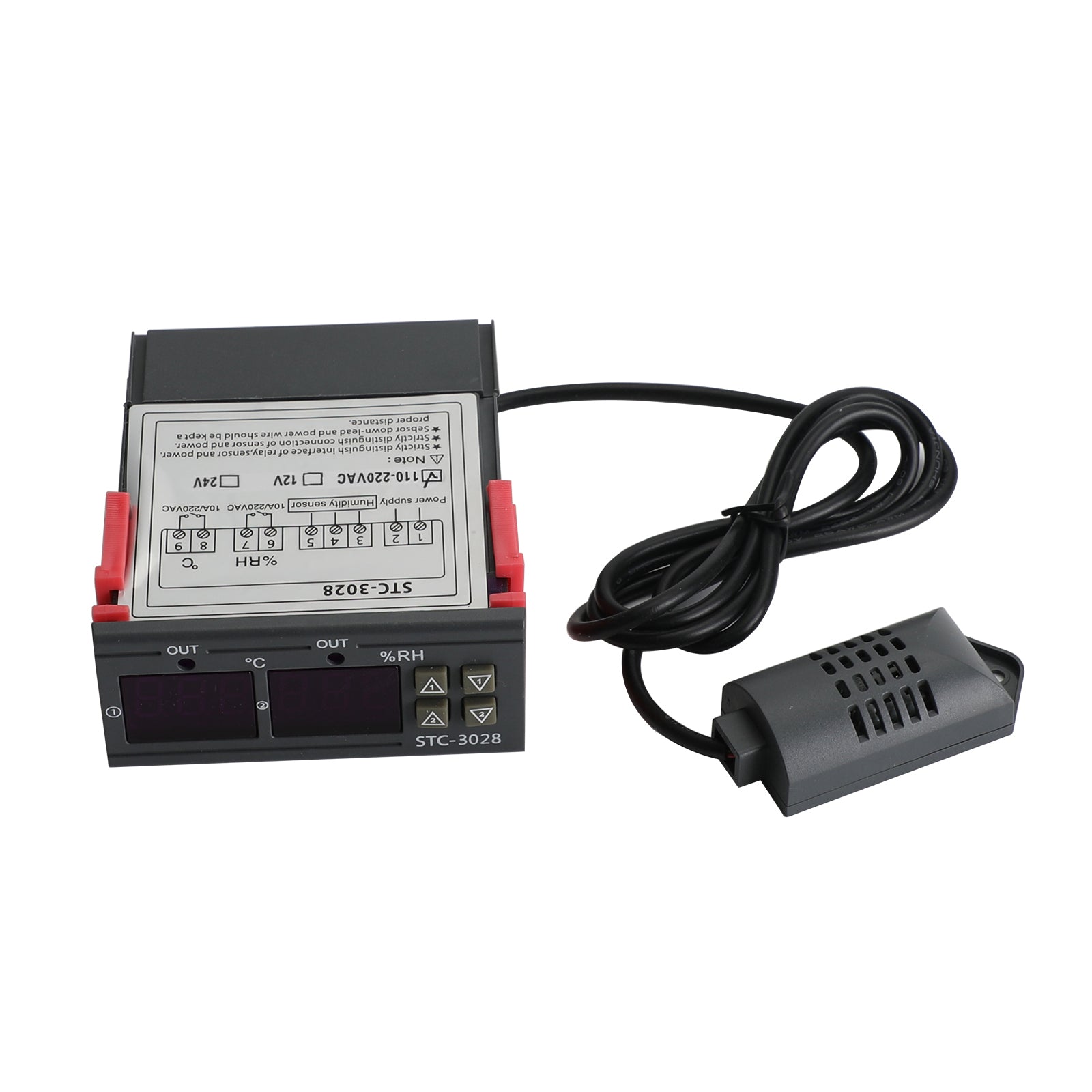 STC-3028 Dual Display Digital Temperature Humidity Controller Thermostat+Probe, AC110V-220V