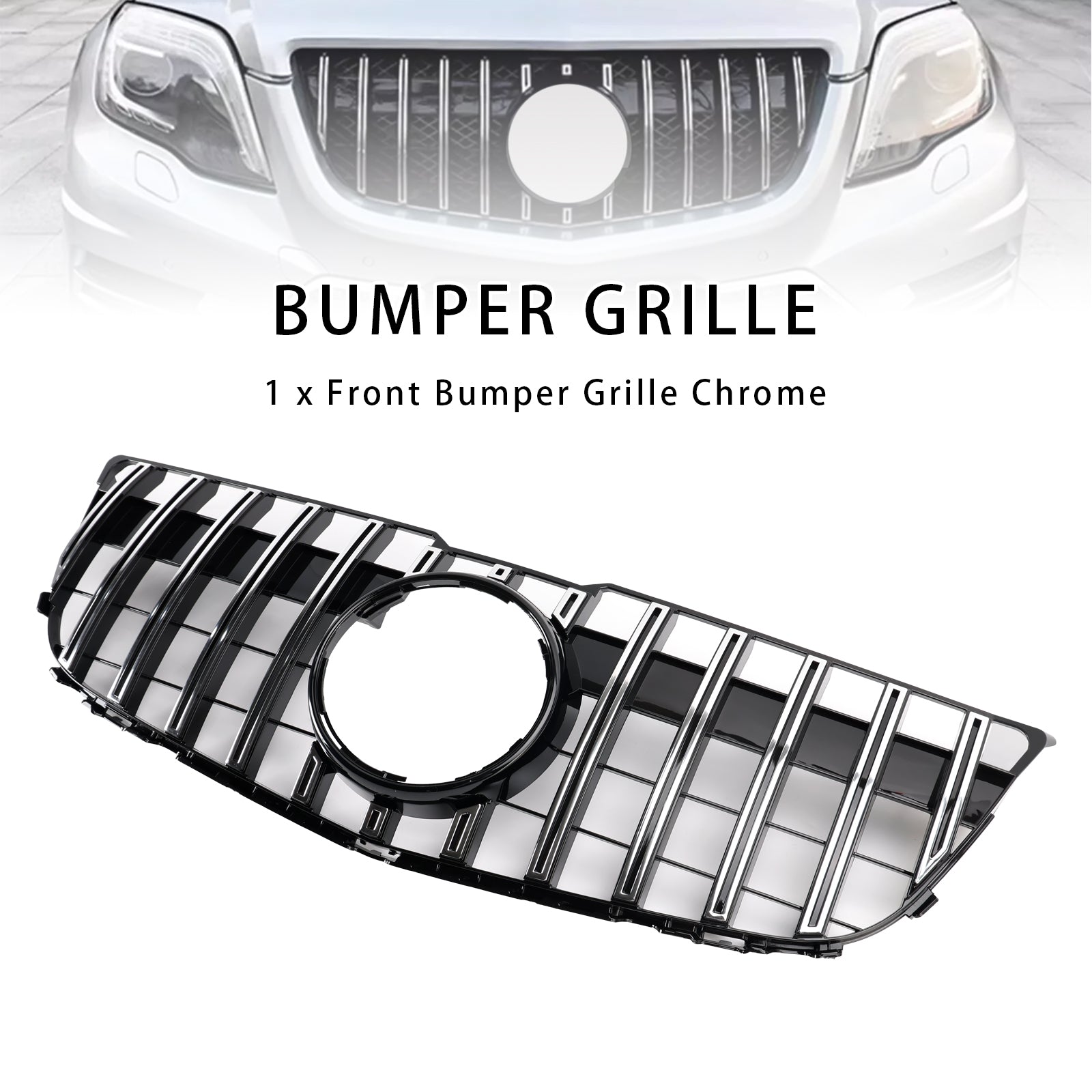 2013-2015 Mercedes Benz GLK X204 GT Front Grille Grill Mesh Chrome