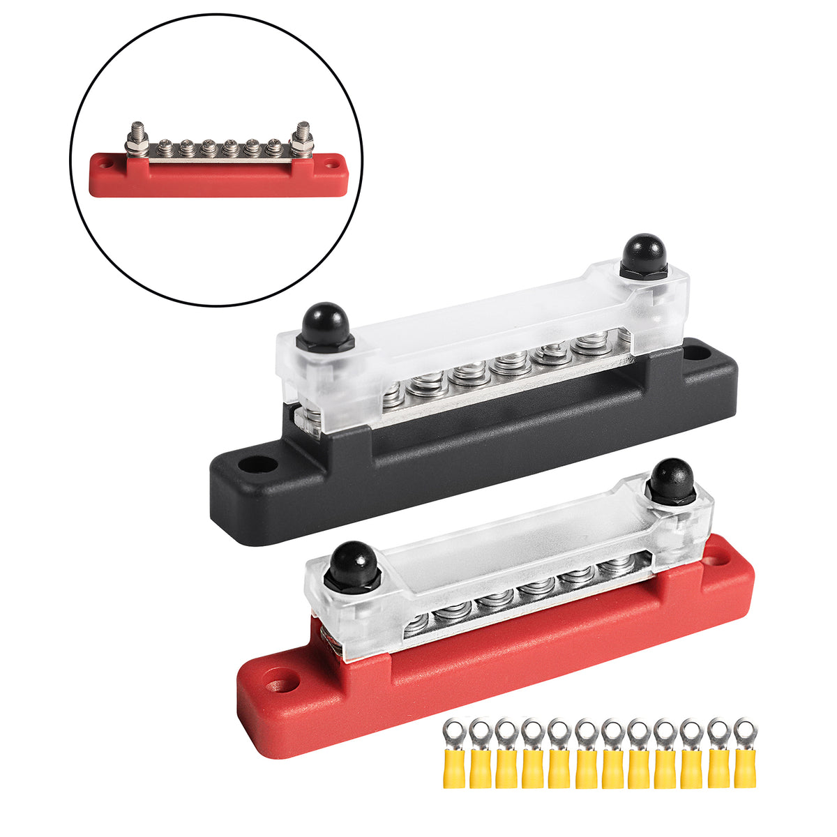 2pcs 6 Way 48V 150A Bus Bar Power Distribution 12xTerminals Block For Car Marine