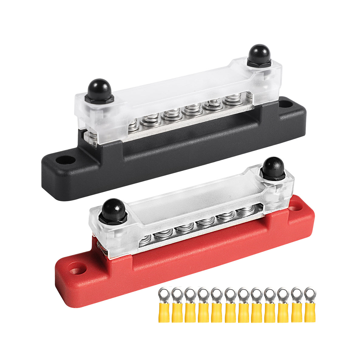 2pcs 6 Way 48V 150A Bus Bar Power Distribution 12xTerminals Block For Car Marine
