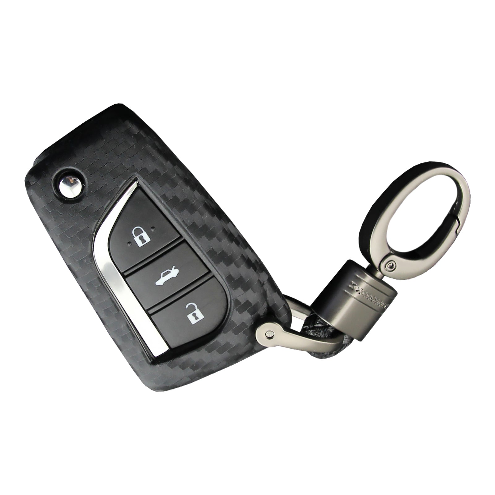 Leather Silicone Car Key Case Cover With Buckle For Toyota