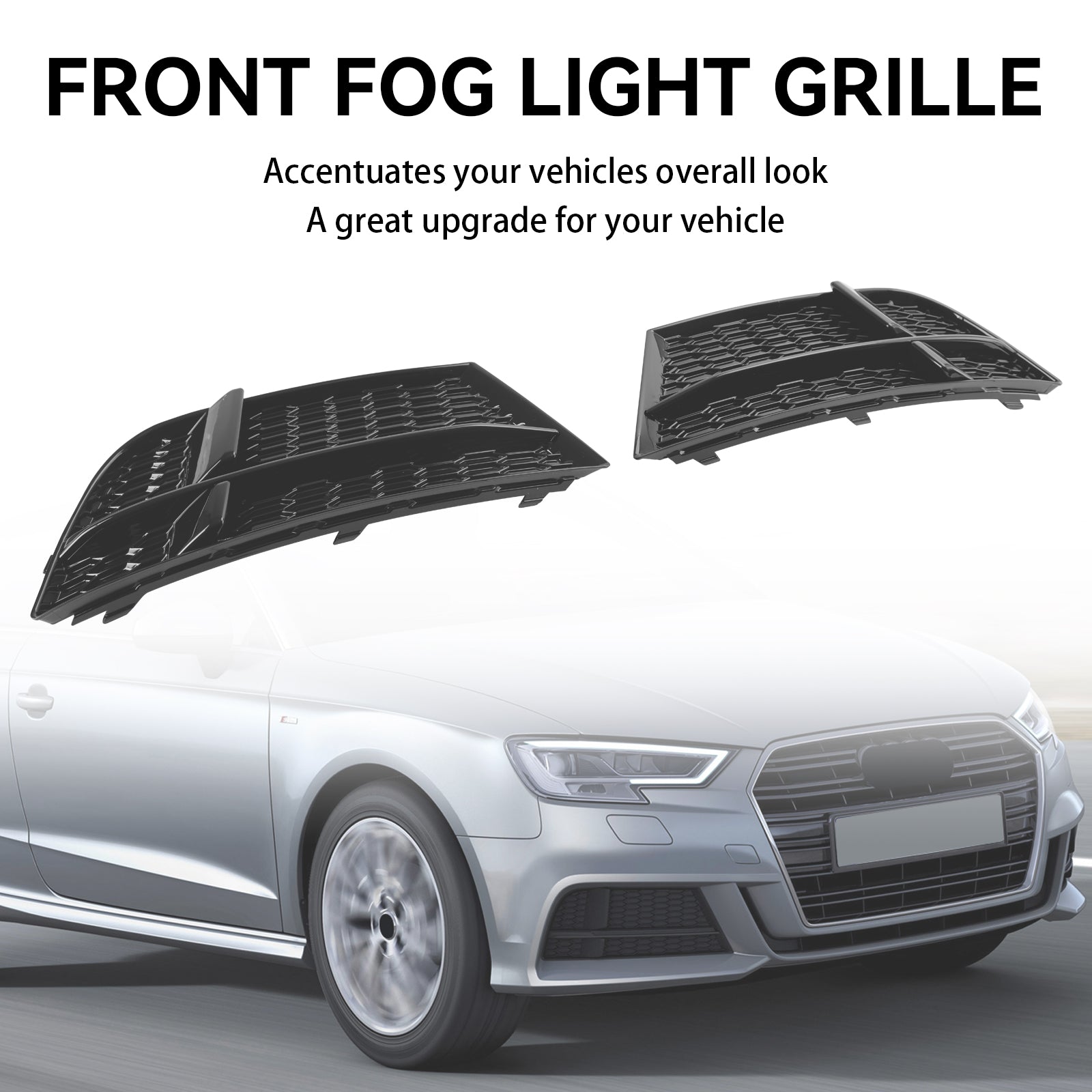 2017 2018 2019 AUDI A3 8V S-LINE SEDAN / SPORTBACK / CONVERTIBLE S3 Front Fog Light Cover Bezel Grill Grille