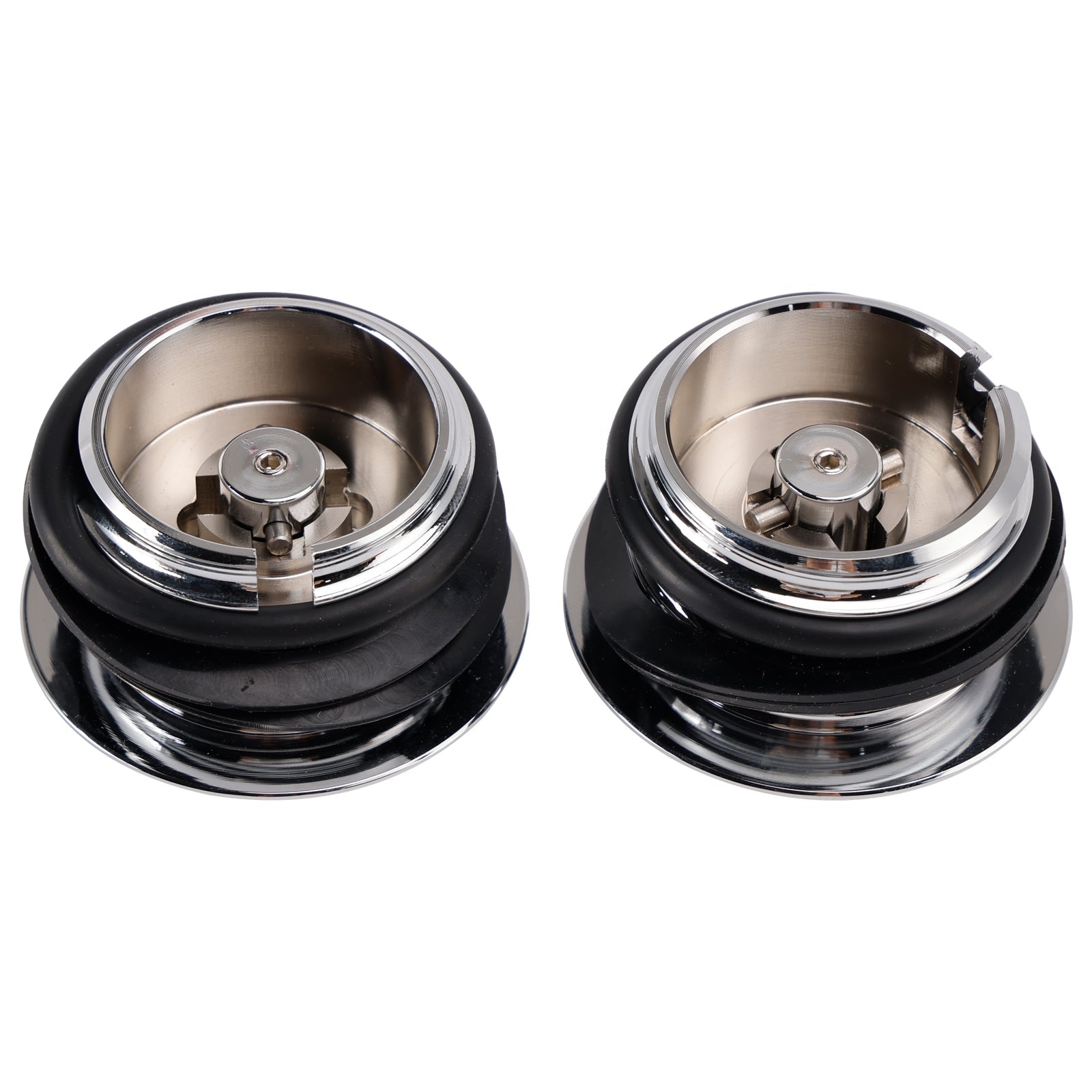 Chrome Billet Aluminum Pop Up Screw In Gas Cap Set For Touring Softail Dyna