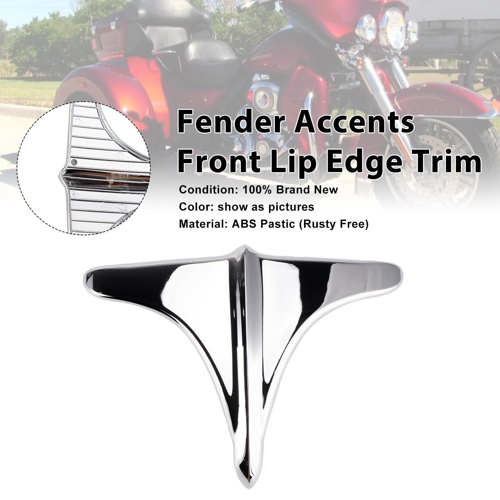 ABS Rear Fender Accents Front Edge Trim For Street Tri Glide 2009-2023