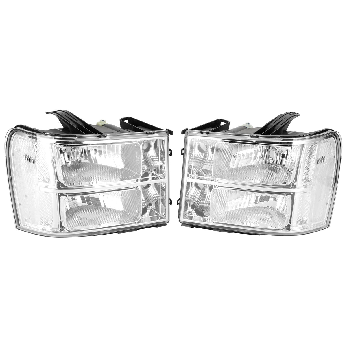 2007-2013 GMC Sierra 1500 Chrome Clear Headlights Assembly GM2502283 22853029 Generic